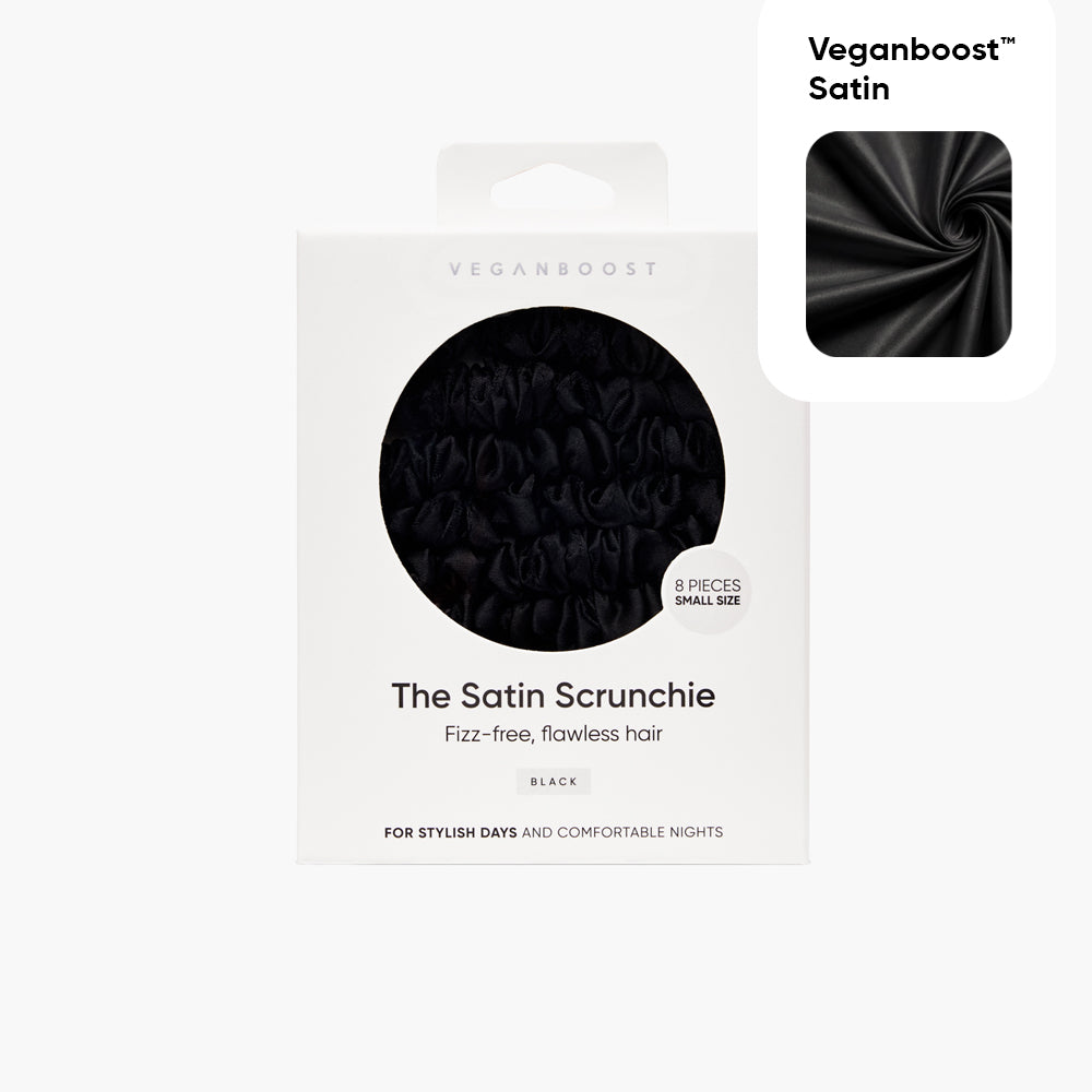 Satin Scrunchies - Black, Small
