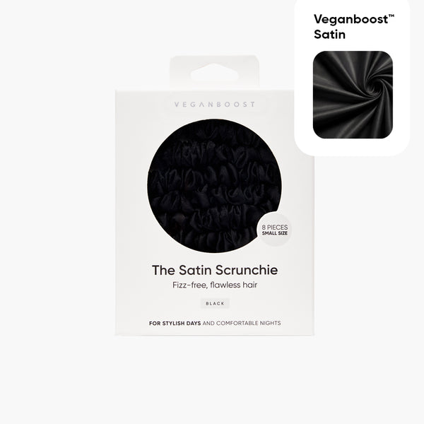 Satin Scrunchies - Black, Small