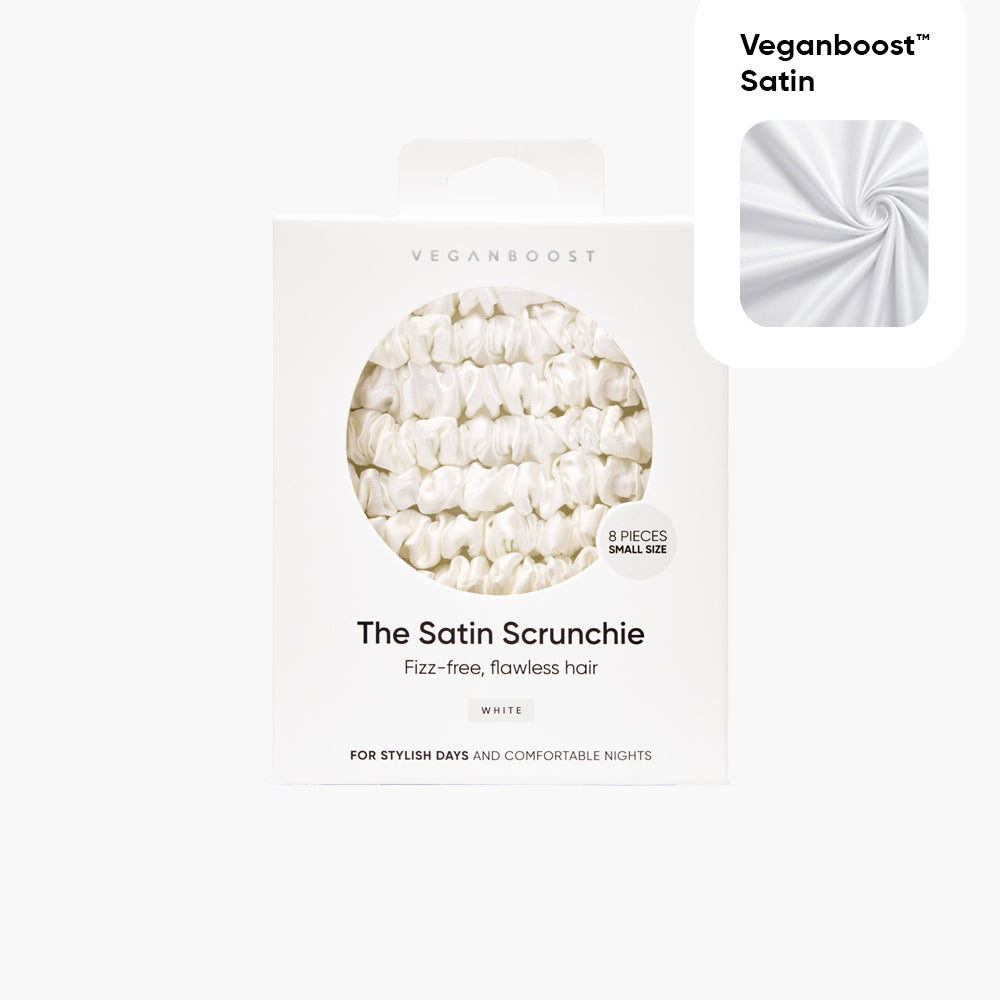 Satin Scrunchies - White, Small
